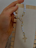 Chapelet blanc et transparent